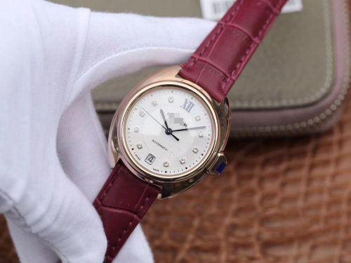 CLE DE AUTOMATIC 35MM WJCL0032 18K ROSE GOLD SILVER-GRAY DIAL