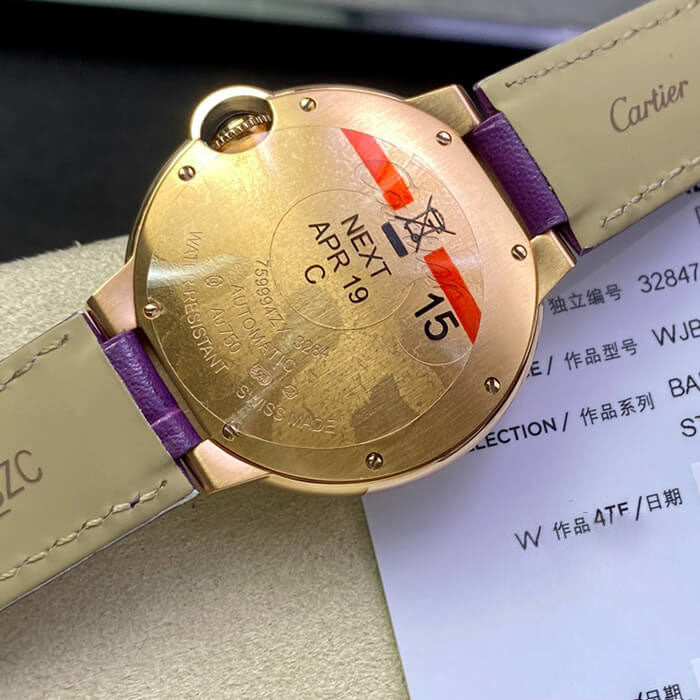 BALLON BLEU DE 36MM WJBB0009 3K FACTORY PURPLE STRAP