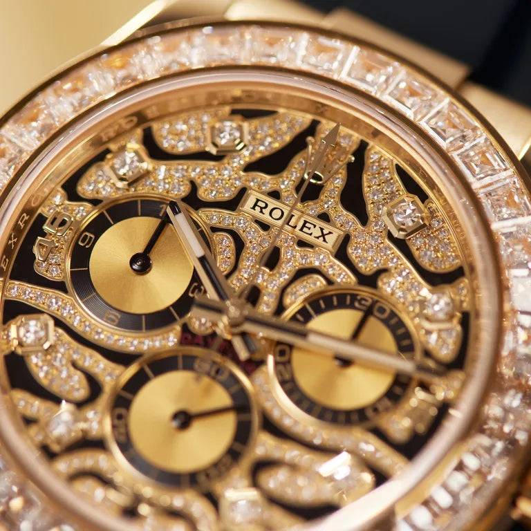 Rolex Daytona Yellow Gold Diamond Oysterflex "Eye of the Tiger" 116588TBR-0003 Mens 40mm