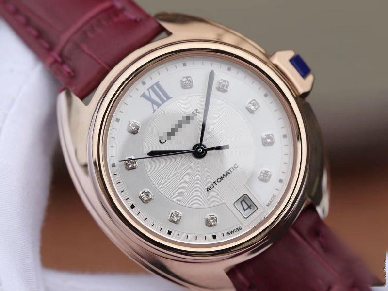 CLE DE AUTOMATIC 35MM WJCL0032 18K ROSE GOLD SILVER-GRAY DIAL