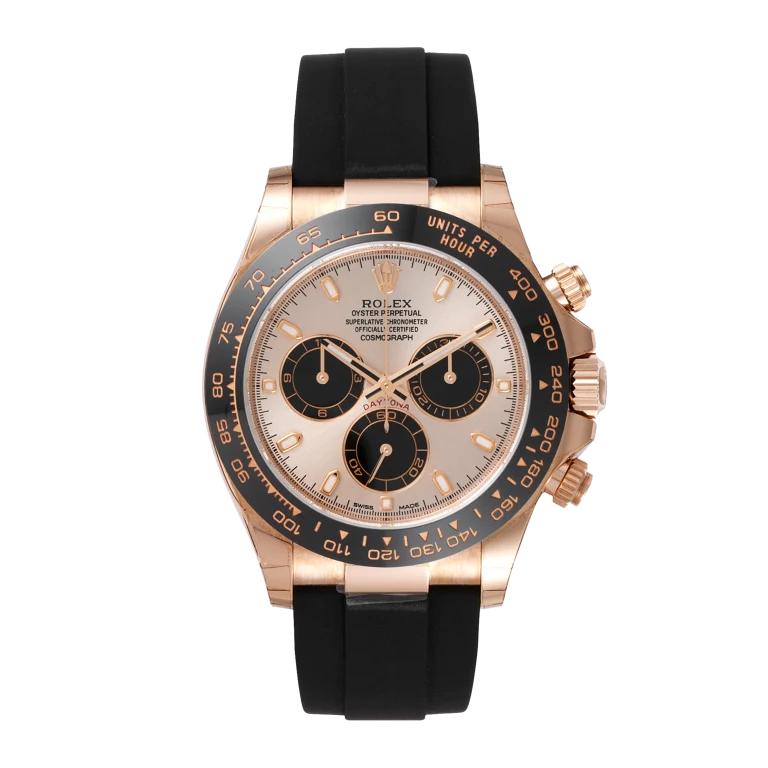 Rolex Daytona Rose Gold Oysterflex Pink Dial 116515LN-0059 Mens 40mm