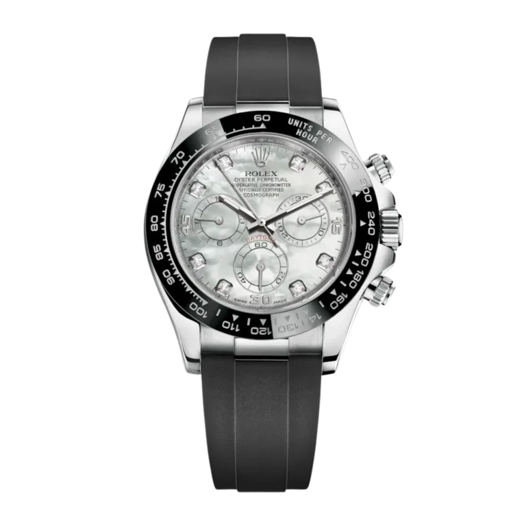 Rolex Daytona White Gold Oysterflex Mother of Pearl Dial 116519LN-0026 Mens 40mm