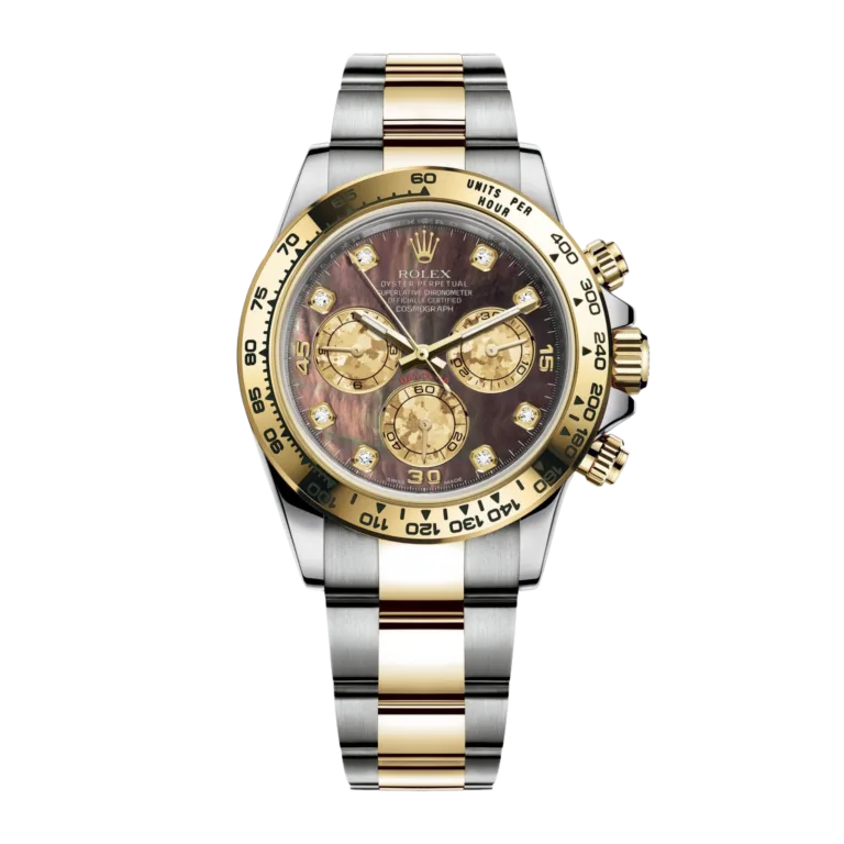Rolex Daytona Yellow Gold & Steel Black Mother of Pearl Dial 116503-0009 Mens 40mm