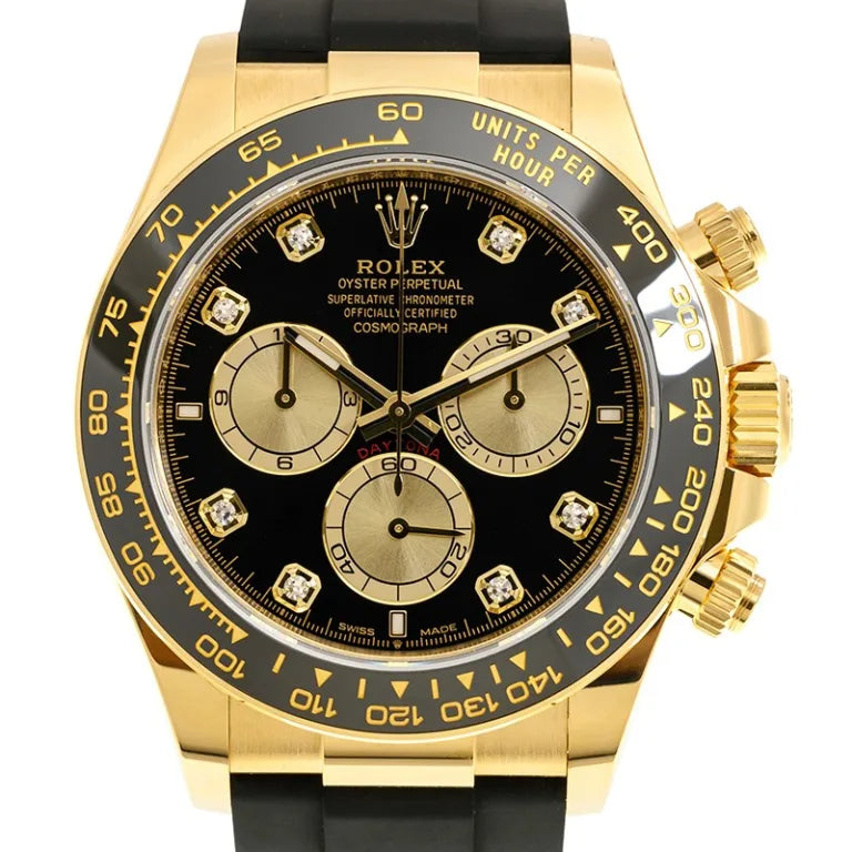 Rolex Daytona Yellow Gold Oysterflex Black Dial 126518LN-0006 Mens 40mm