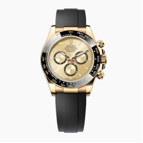 Rolex Daytona Yellow Gold Oysteflex Champagne Dial 126518LN-0010 Mens 40mm