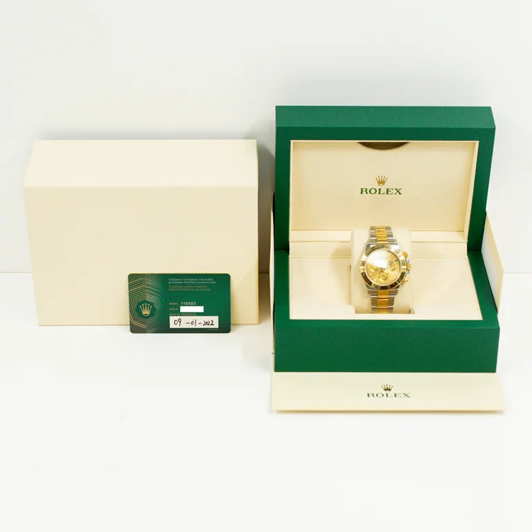 Rolex Daytona Yellow Gold & Steel Champagne Dial 116503-0003 Mens 40mm