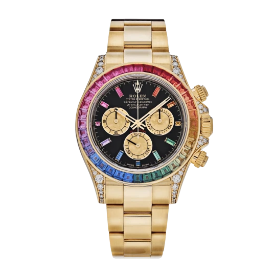 Rolex Daytona Yellow Gold Rainbow Black Dial 126598RBOW Mens 40mm
