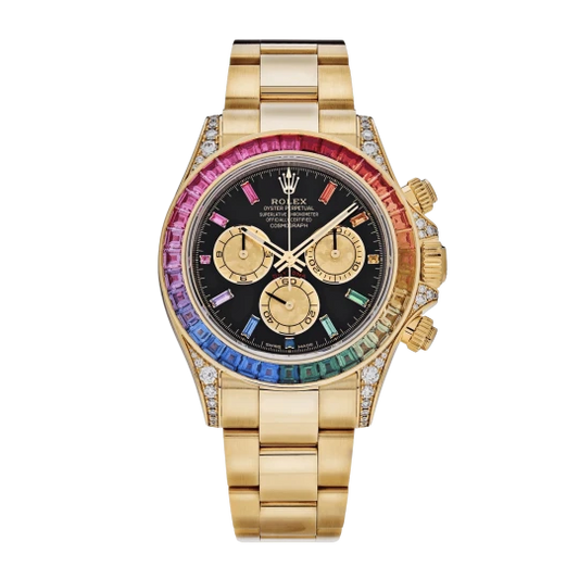 Rolex Daytona Yellow Gold Rainbow Black Dial 126598RBOW Mens 40mm