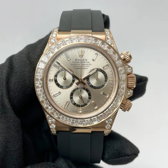 Rolex Daytona Rose Gold Diamond Pink Dial 126535TBR-0002 Mens 40mm