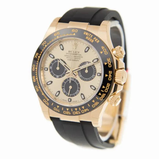 Rolex Daytona Yellow Gold Oysterflex Champagne Dial 116518LN-0048 Mens 40mm