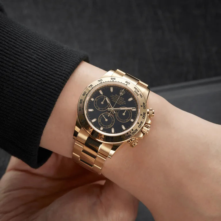Rolex Daytona Yellow Gold Black Dial 116508-0004 Mens 40mm