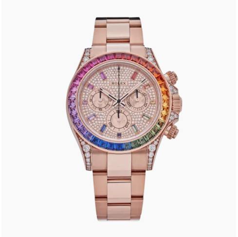 Rolex Daytona Rose Gold Rainbow Diamond Pave Dial 116595RBOW-0002 Mens 40mm