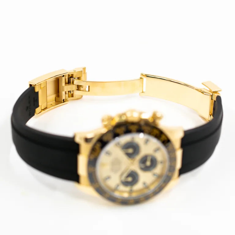 Rolex Daytona Yellow Gold Oysterflex Champagne Dial 116518LN-0040 Mens 40mm