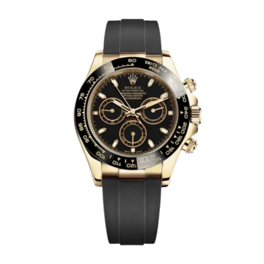 Rolex Daytona  Yellow Gold Oysterflex Black Dial 116518LN-0043 Mens 40mm