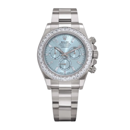 Rolex Daytona Platinum Diamond Ice Blue Dial 126576TBR-0001 Mens 40mm