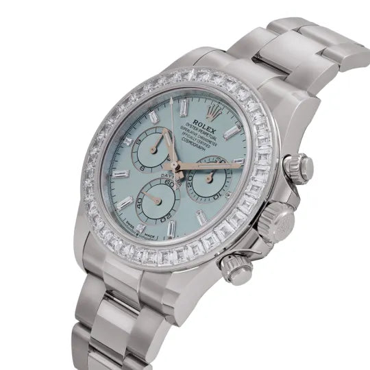 Rolex Daytona Platinum Diamond Ice Blue Dial 126576TBR-0001 Mens 40mm