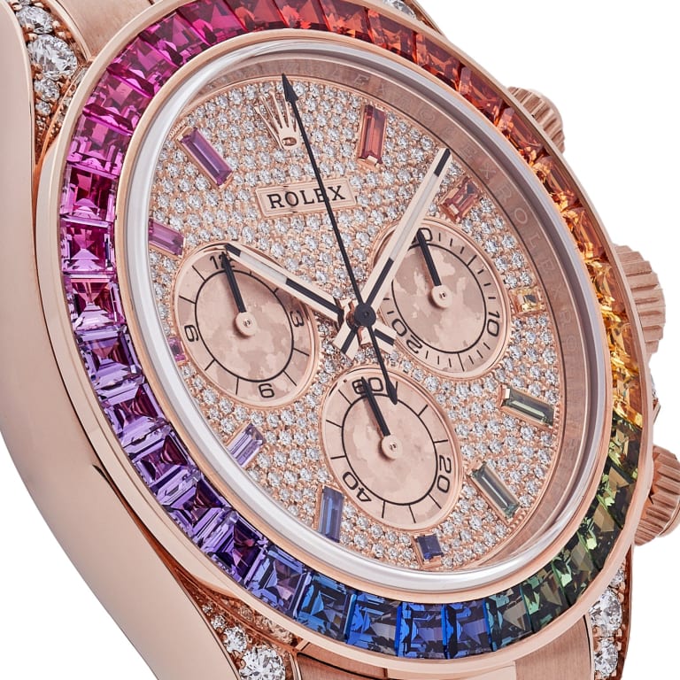 Rolex Daytona Rose Gold Rainbow Diamond Pave Dial 116595RBOW-0002 Mens 40mm