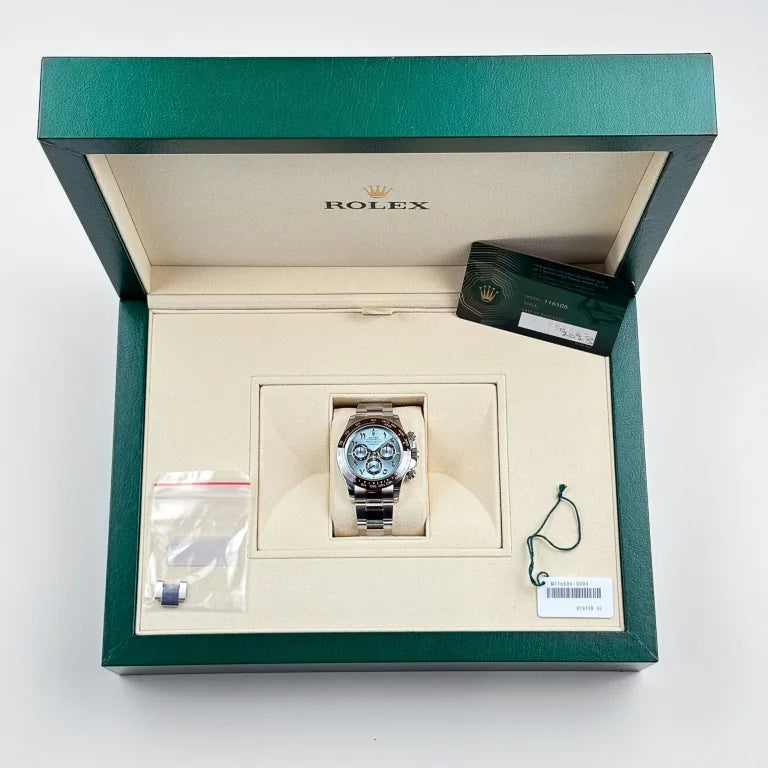Rolex Daytona Platinum Ice Blue Dial 116506 Arabic Mens 40mm