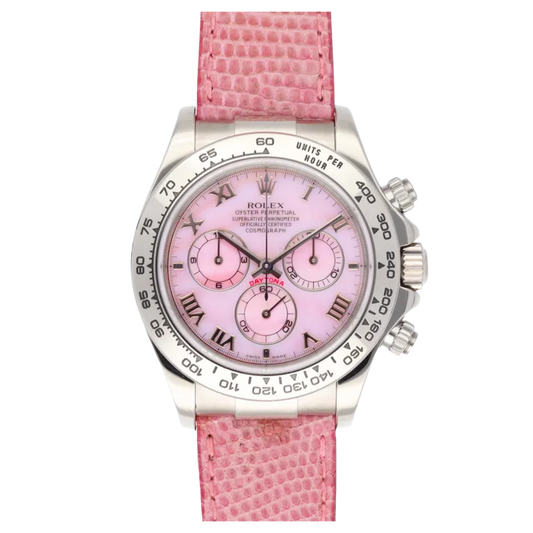 Rolex Daytona  "Beach" White Gold Pink Mother of Pearl Dial 116519 Mens 40mm