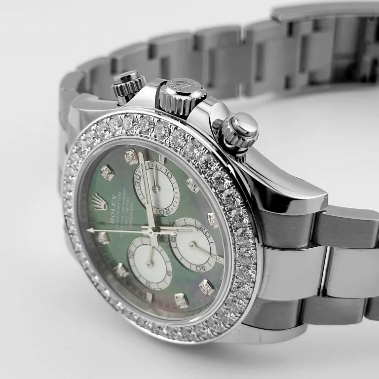 Rolex Daytona White Gold Diamond Black Mother of Pearl Dial 126579RBR-0001 Mens 40mm