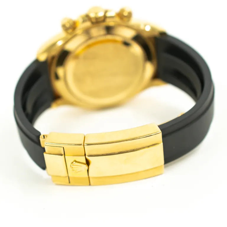 Rolex Daytona  Yellow Gold Oysterflex Black Dial 116518LN-0043 Mens 40mm