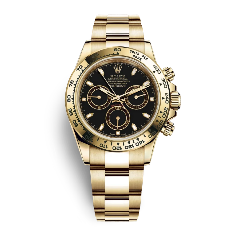 Rolex Daytona Yellow Gold Black Dial 116508-0004 Mens 40mm