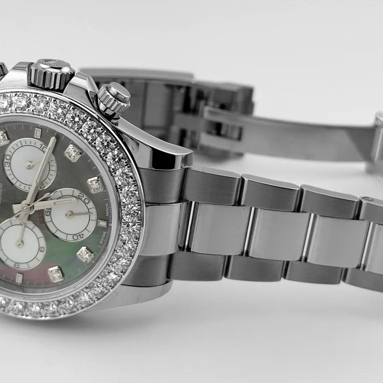 Rolex Daytona White Gold Diamond Black Mother of Pearl Dial 126579RBR-0001 Mens 40mm