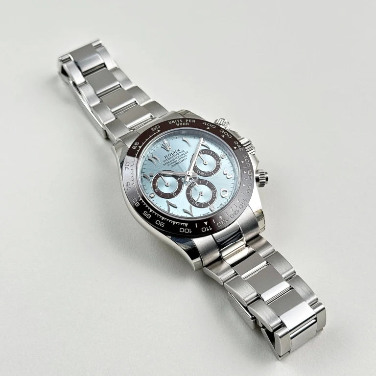 Rolex Daytona Platinum Ice Blue Dial 116506 Arabic Mens 40mm