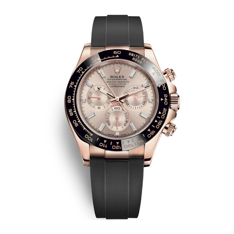 Rolex Daytona Rose Gold Oysterflex Pink Dial 116515LN-0061 Mens 40mm