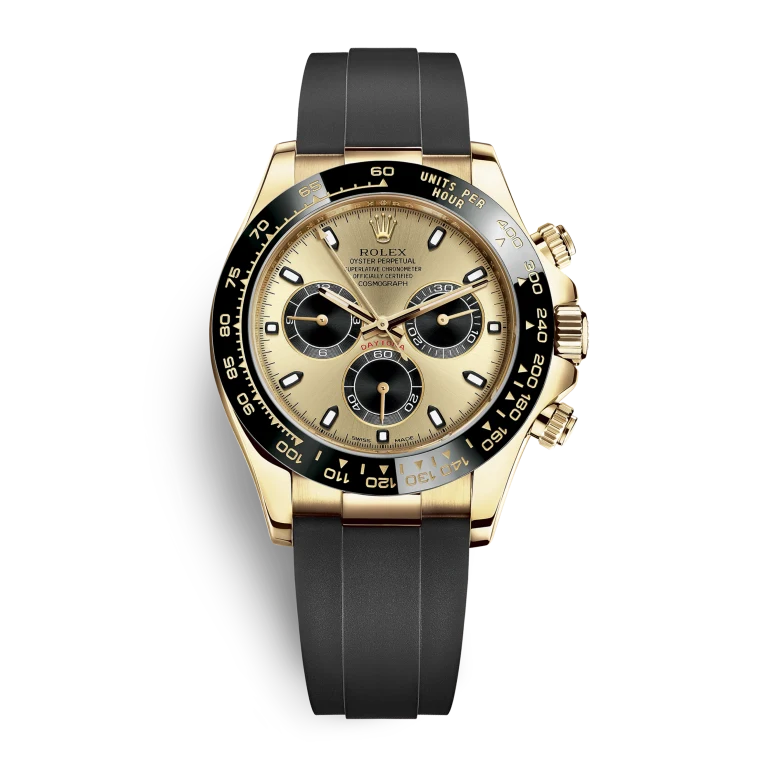 Rolex Daytona Yellow Gold Oysterflex Champagne Dial 116518LN-0048 Mens 40mm