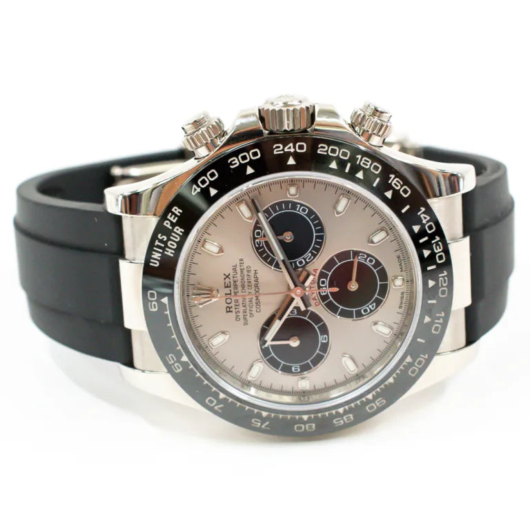 Rolex Daytona White Gold Oysterflex Silver Dial 116519LN-0024 Mens 40mm