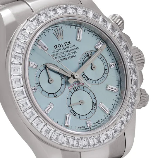 Rolex Daytona Platinum Diamond Ice Blue Dial 126576TBR-0001 Mens 40mm