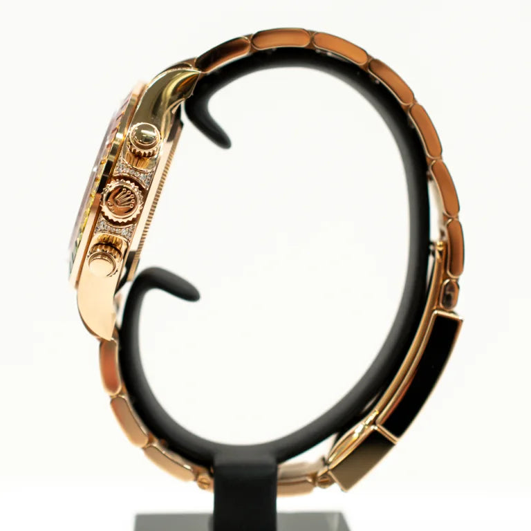 Rolex Daytona Rose Gold Rainbow Black Dial 116595RBOW-0001 Mens 40mm