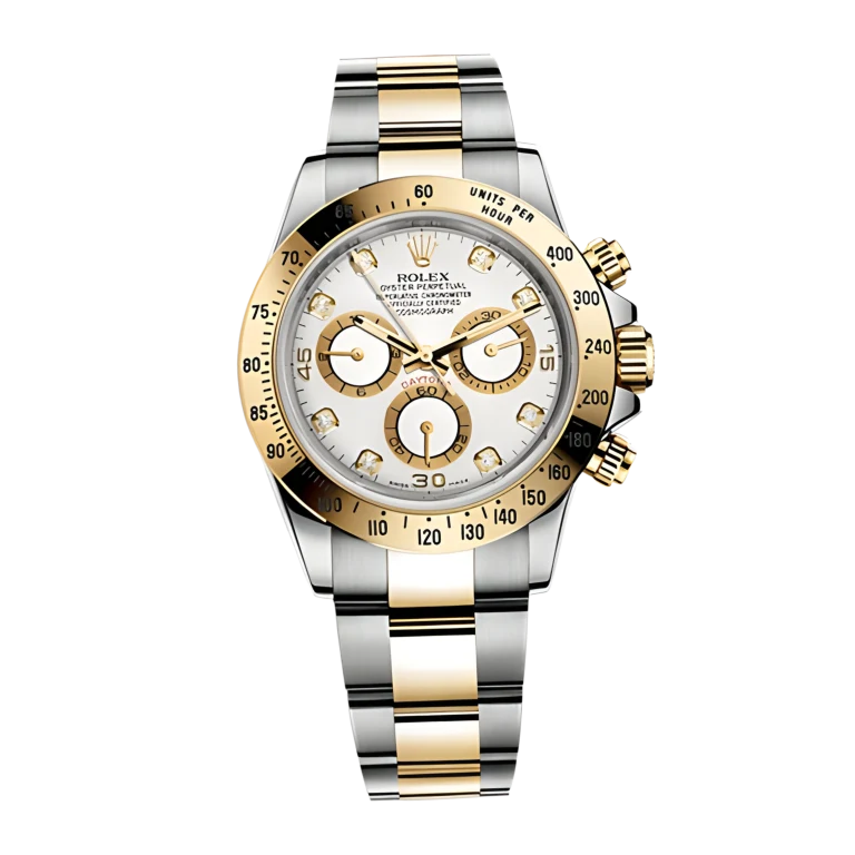 Rolex Daytona Yellow Gold & Steel White Dial 116523-0057 Mens 40mm