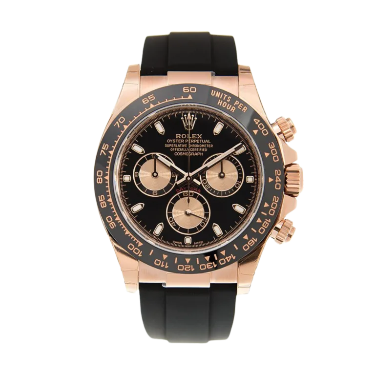 Rolex Daytona Rose Gold Oysterflex Black Dial 116515LN-0017 Mens 40mm
