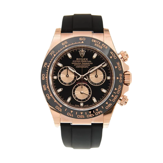 Rolex Daytona Rose Gold Oysterflex Black Dial 116515LN-0017 Mens 40mm