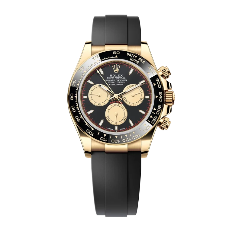 Rolex Daytona Yellow Gold Oysterflex Black Dial 126518LN-0004 Mens 40mm