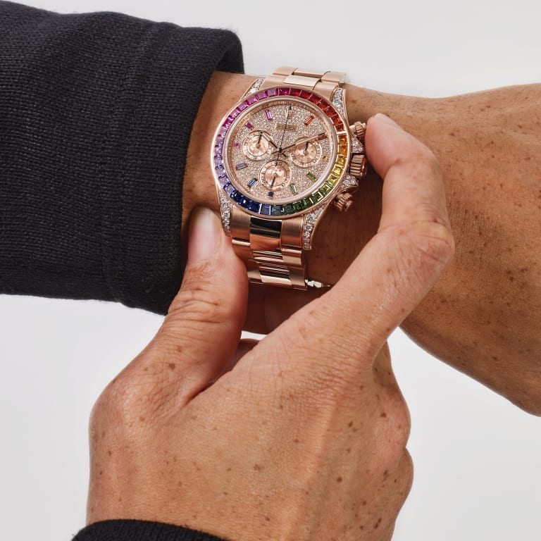 Rolex Daytona Rose Gold Rainbow Diamond Pave Dial 116595RBOW-0002 Mens 40mm