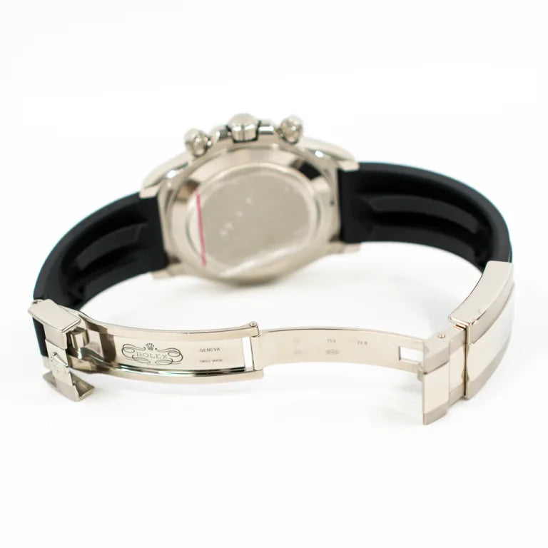 Rolex Daytona White Gold Oysterflex Silver Dial 116519LN-0024 Mens 40mm