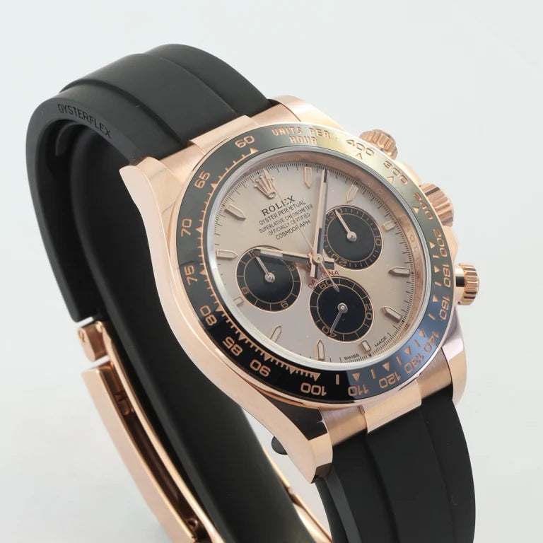 Rolex Daytona Rose Gold Oysterflex Pink Dial 126515LN-0006 Mens 40mm