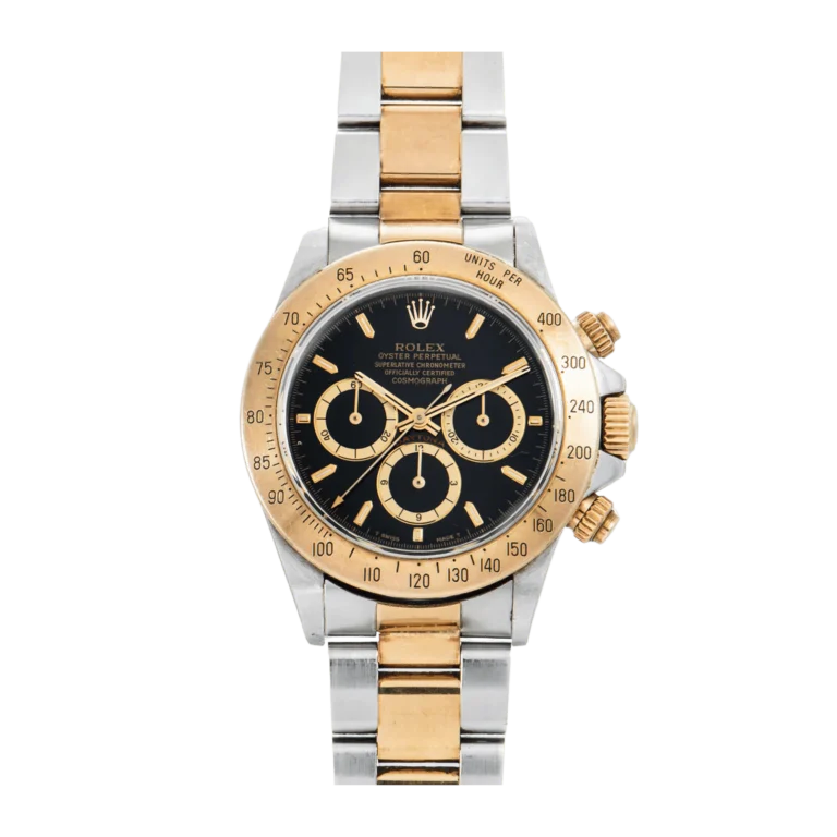 Rolex Vintage Daytona Yellow Gold & Steel Black Dial 16523 Black Mens 40mm