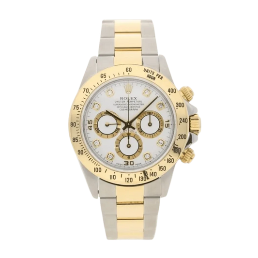 Rolex Daytona "Zenith" Yellow Gold & Steel White Dial 16523 White Dia 40mm