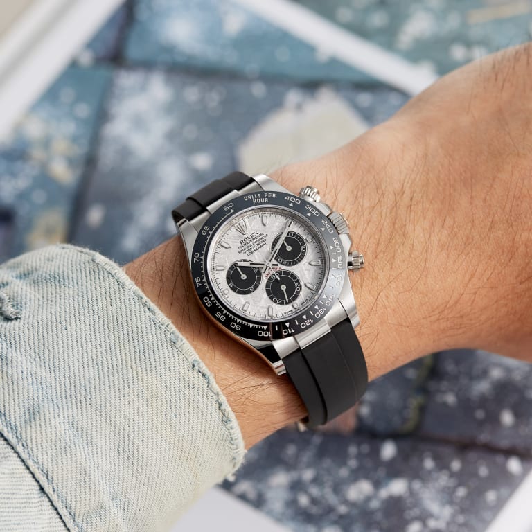 Rolex Daytona White Gold Oysterflex Meteorite Dial 116519LN-0038 Mens 40mm