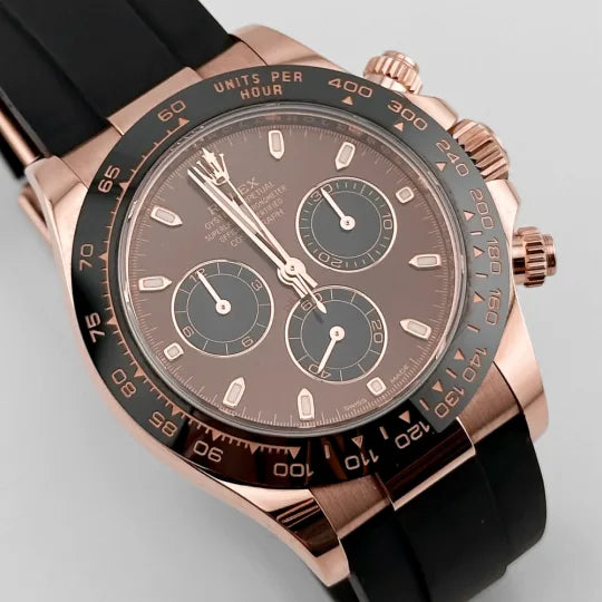 Rolex Daytona Rose Gold Oysterflex Brown Dial 116515LN-0041 Mens 40mm