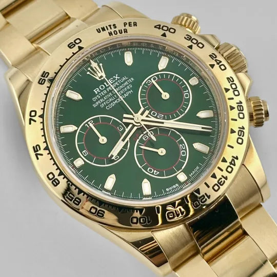 Rolex Daytona Yellow Gold Green Dial "John Mayer" 116508-0013 Mens 40mm