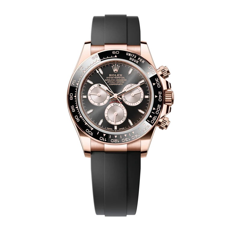Rolex Daytona Rose Gold Oysterflex Black Dial 126515LN-0002 Mens 40mm