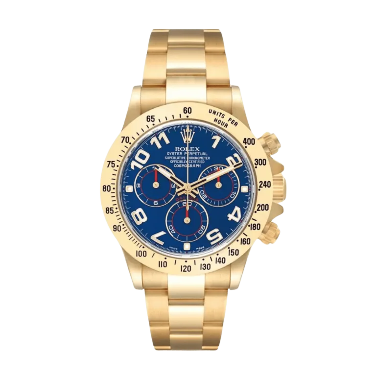 Rolex Daytona Yellow Gold Blue Dial 116508 Blue Arabic 40mm