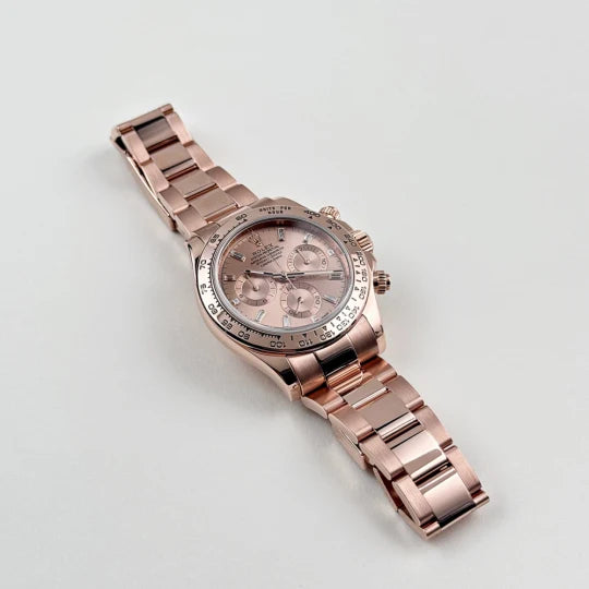 Rolex Daytona Rose Gold Baguette Pink Dial 116505-0012 Mens 40mm