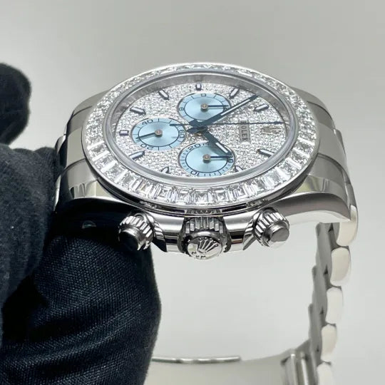 Rolex Daytona Platinum Diamond Pave Dial 126576TBR Pave Mens 40mm