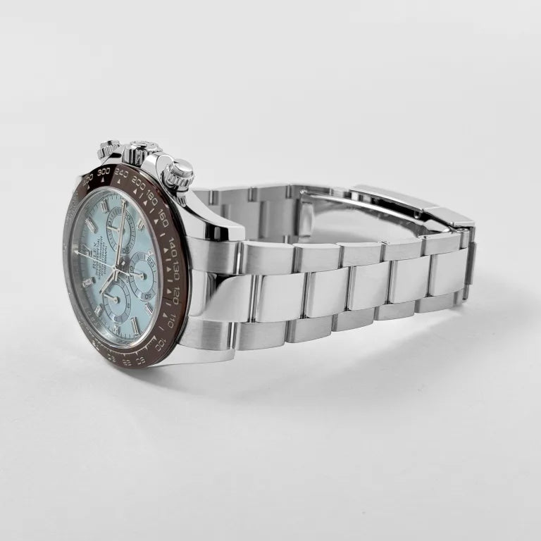 Rolex Daytona Platinum Baguette Ice Blue Dial 116506-0002 Mens 40mm